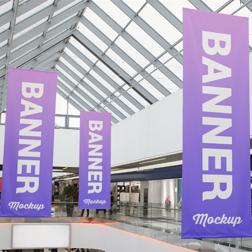 Shopping mall long banner